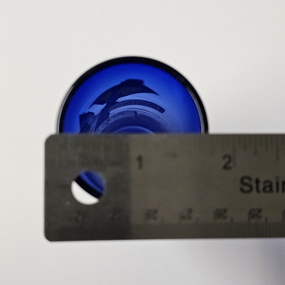 7.5" Tall Cobalt Blue Glass Cylinder Vase | New Orleans French Quarter Souvenir - Picture 9 of 9